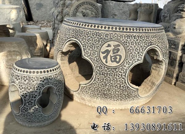 仿古青石圓桌